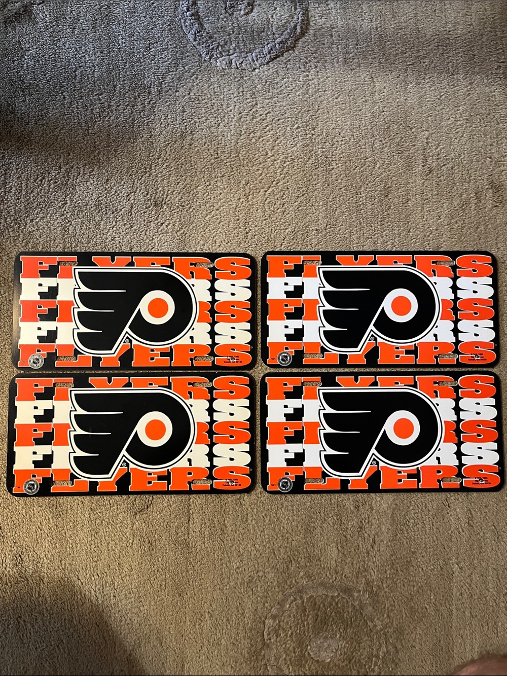 Set of four Philly Flyers plastic Vintage Booster / License Plates